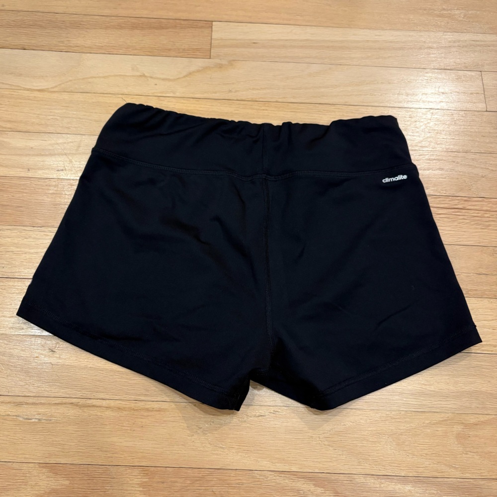 SOLD - Adidas Climalite Women's Black Shorts with Orange Stripes - Picture 3 of 3